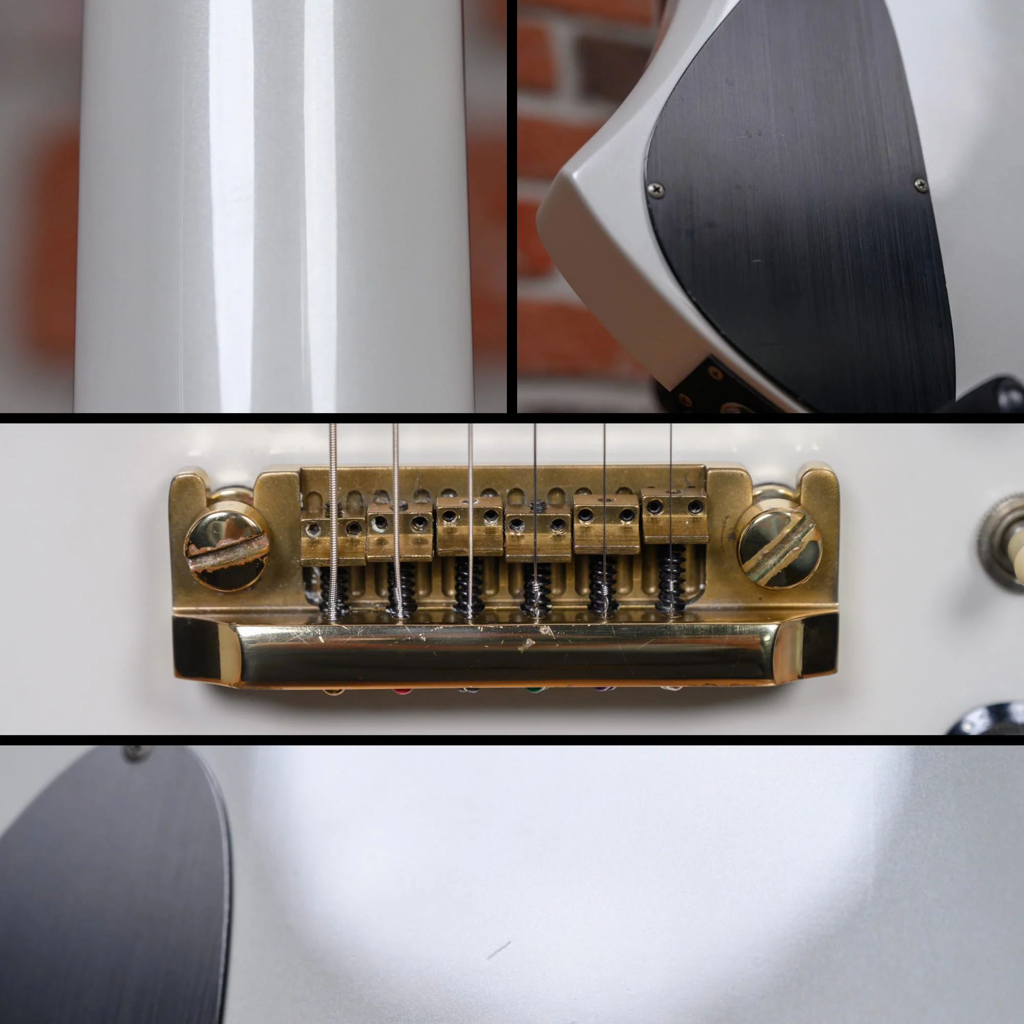 B.C. Rich Mockingbird Deluxe Glitter Rock White 1984 w/OHSC (Refin)