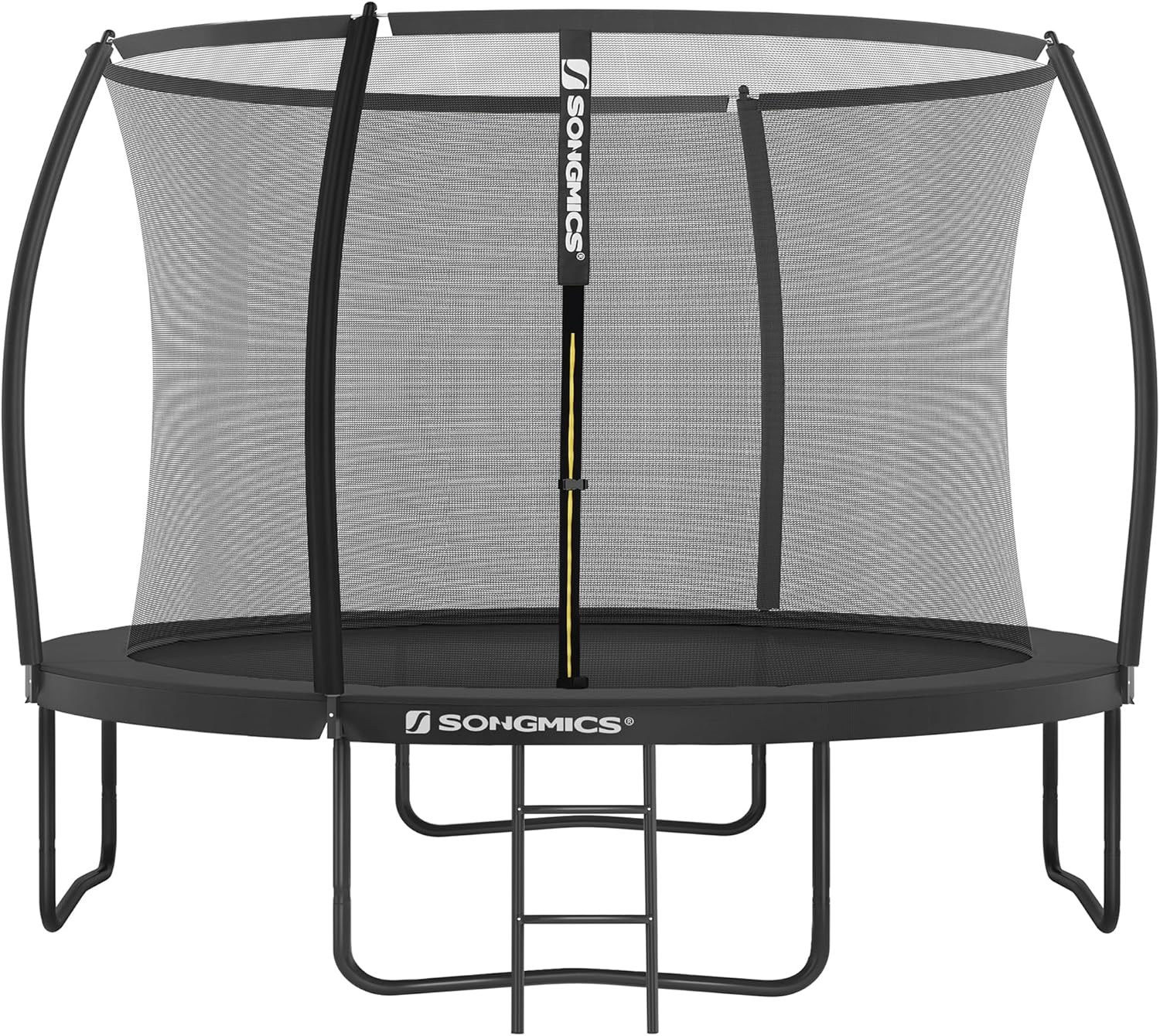 SONGMICS Outdoor Trampoline Ø 427 cm, Round Garden Trampoline for Children with Safety Net, Edge Cover, Ladder and Padded Poles