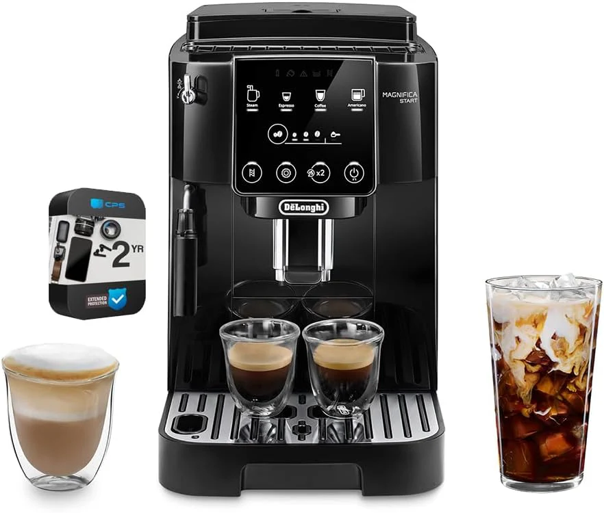 Delonghi ECAM22022B Magnifica Start Automatic Espresso Machine (Renewed) Bundle with 2 YR CPS Enhanced Protection Pack