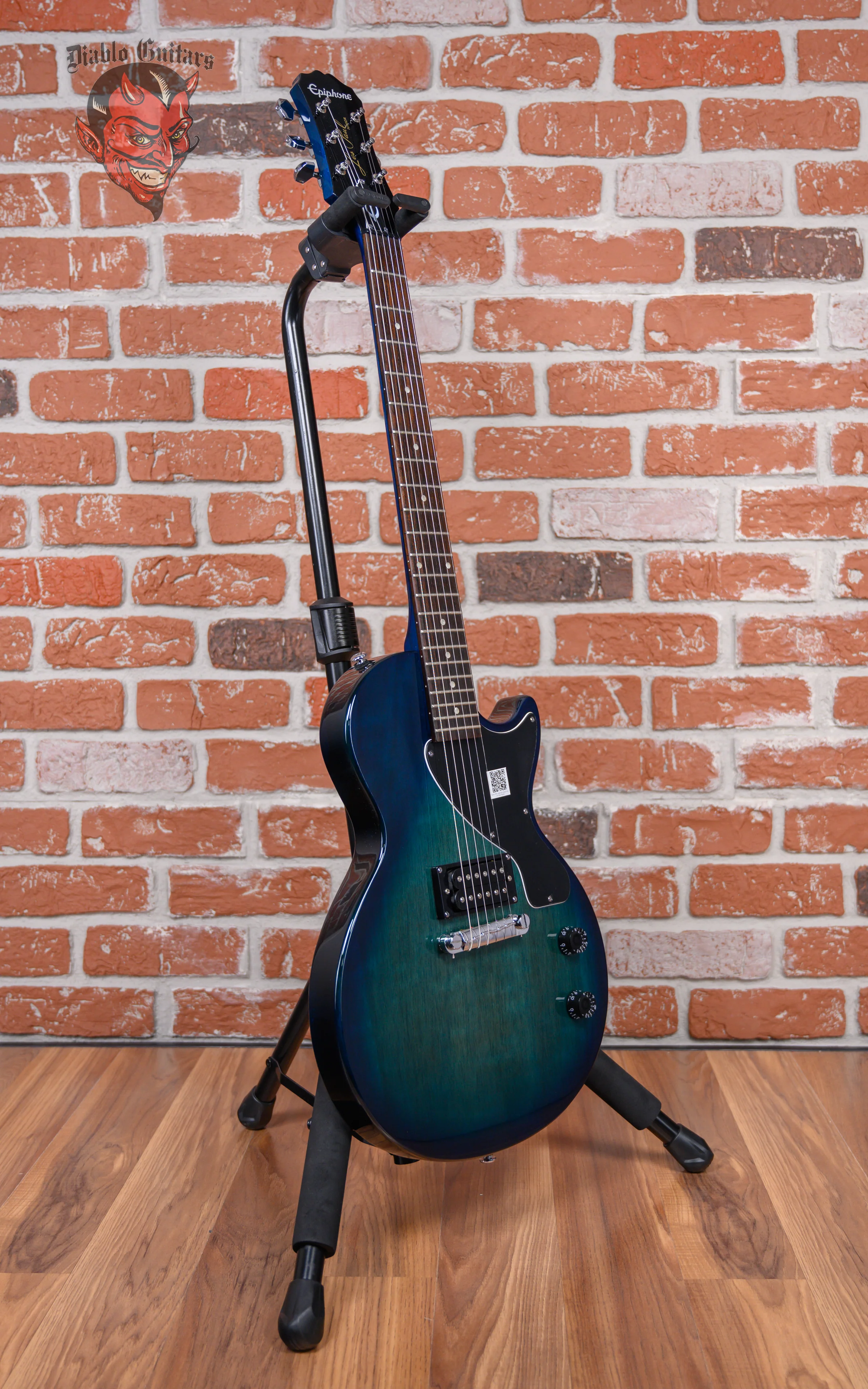 Epiphone Les Paul Jr. Transparent Blue Burst 2015 w/OHSC