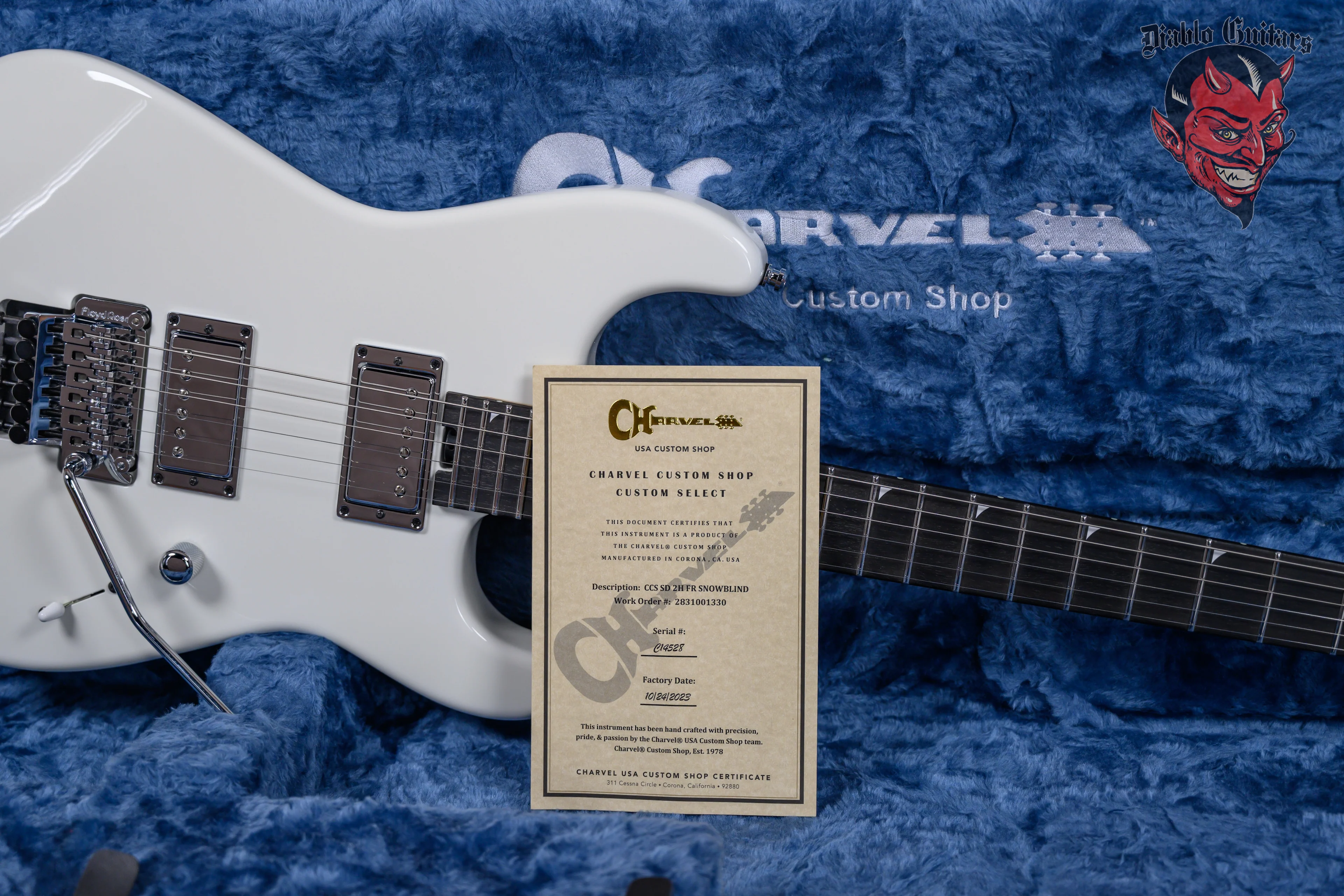 Charvel USA Custom Shop Select Limited Edition San Dimas Snowblind Snow White 2023 w/OHSC