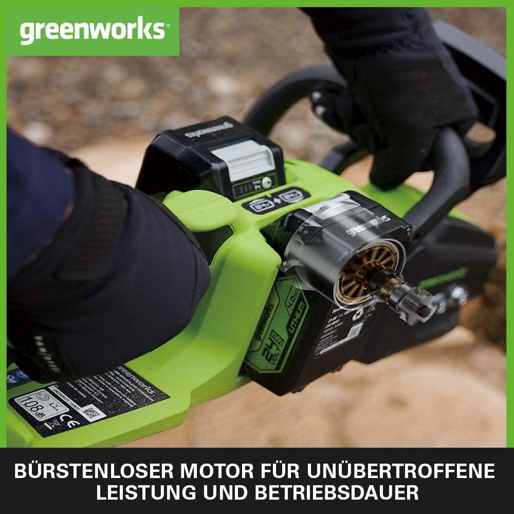 Greenworks 48 V (2 x 24 V) Battery Chainsaw with Brushless Motor   GD24X2CS36K4X