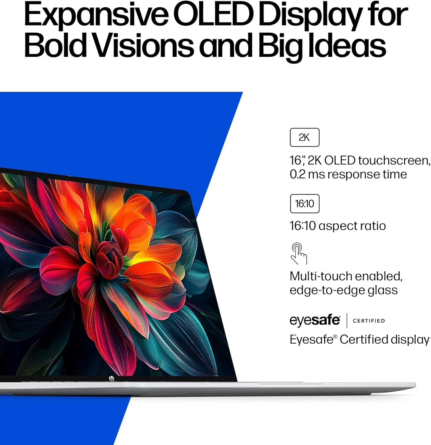 HP OmniBook 5 16 inch Next Gen AI PC, 2K Touchscreen, Snapdragon X Plus X1P-42-100, 16 GB RAM, 512 GB SSD, Qualcomm Adreno GPU, Windows 11 Home, Copilot+ PC, Glacier Silver, 16-fb0000nr