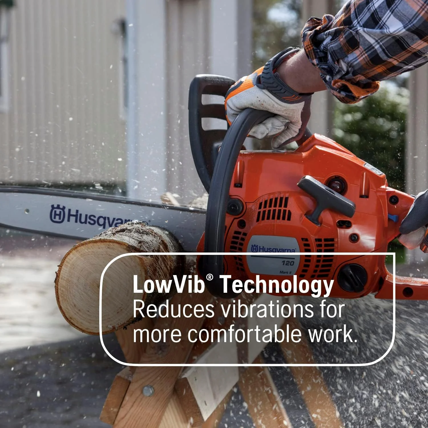 Husqvarna 120 Mark III Gas Chainsaw, 38-cc, 2-Cycle X-Torq Engine, 16 Inch Chainsaw with Automatic Oiler, For Wood Cutting and Tree Pruning