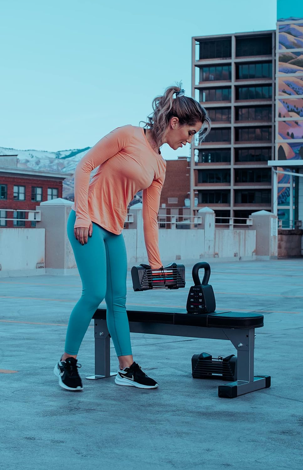 PowerBlock Sport 24 Adjustable Dumbbells, Sold in Pairs, 3-24 lb. Dumbbells, Durable Steel Build, Innovative At Home Workout Equipment, All-in-One Exercise Dumbbells, Strength Training Grey