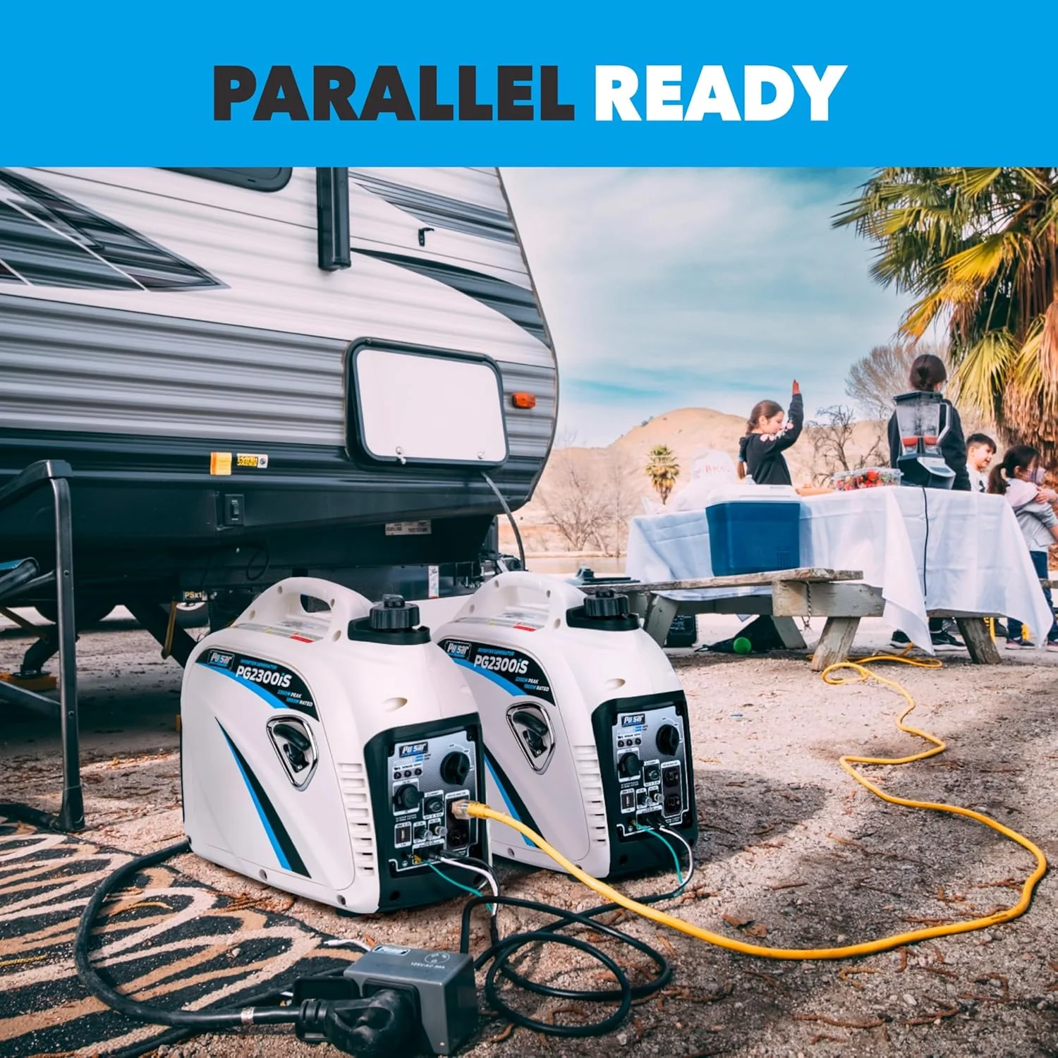 Pulsar PG2300iS 2,300W Portable Super Quiet Gas-Powered Inverter Generator with USB Outlet & Parallel Capability, CARB Compliant