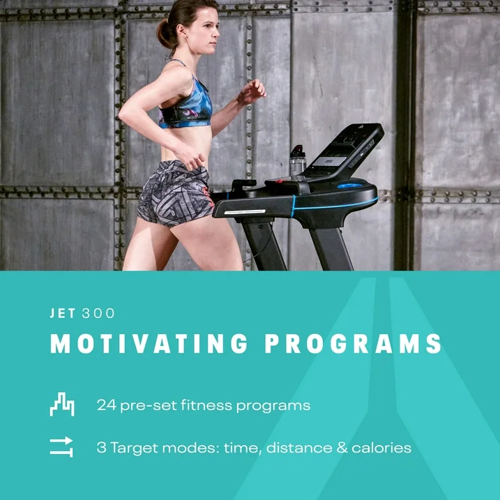 Reebok Jet 300 Series Treadmill with Incline, Foldable, Bluetooth, Walking or Running, 2.5 HP, 12.4 MPH, 308 lb. Capacity