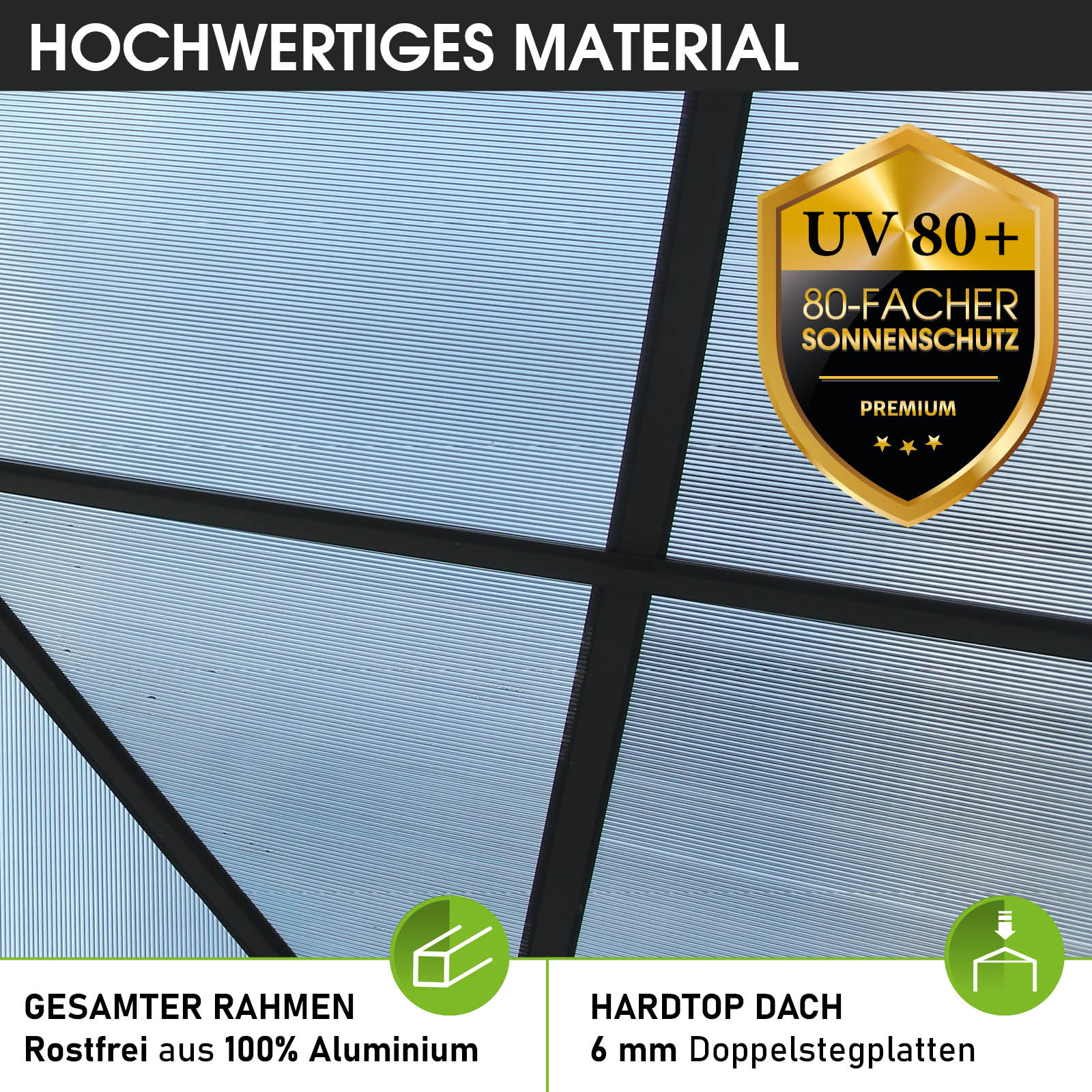 BRAST Alu Pavillon PAGODE 4x4m beige mit Moskitonetz & LED-Beleuchtung