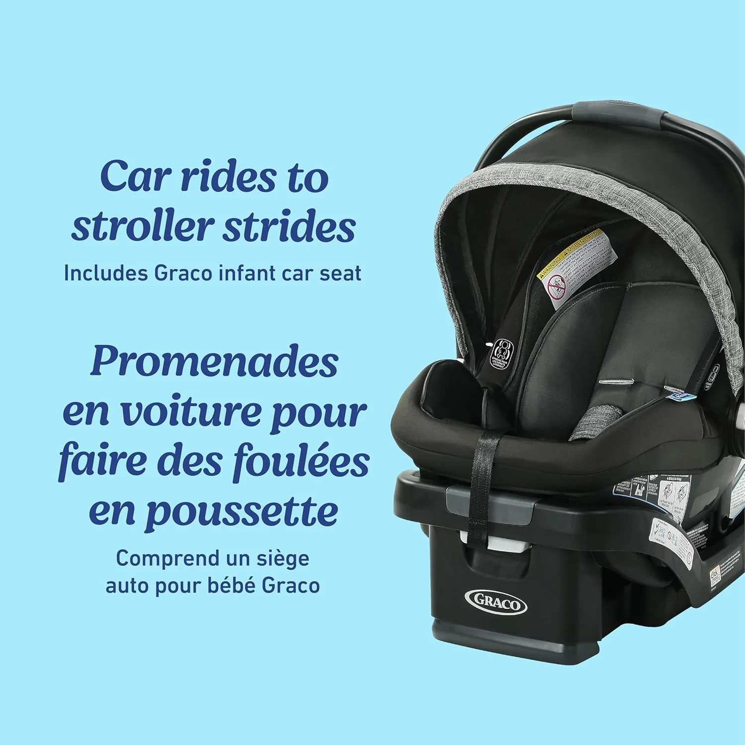 Graco Modes Pramette Travel System, 3-in-1 Baby Stroller and Car Seat Combo with SnugRide SnugLock 35 Infant Car Seat, Rear-Facing from 1.8-16 kg (4-35 lb), Ellington