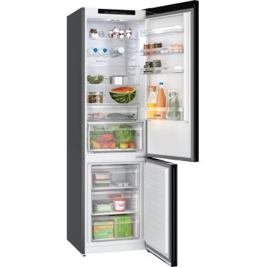 Bosch KGN27NBFAG Serie 2 Freestanding Fridge Freezer with NoFrost, MultiBox XXL, LED Lights, 182.4 x 55cm, Black Energy Class F