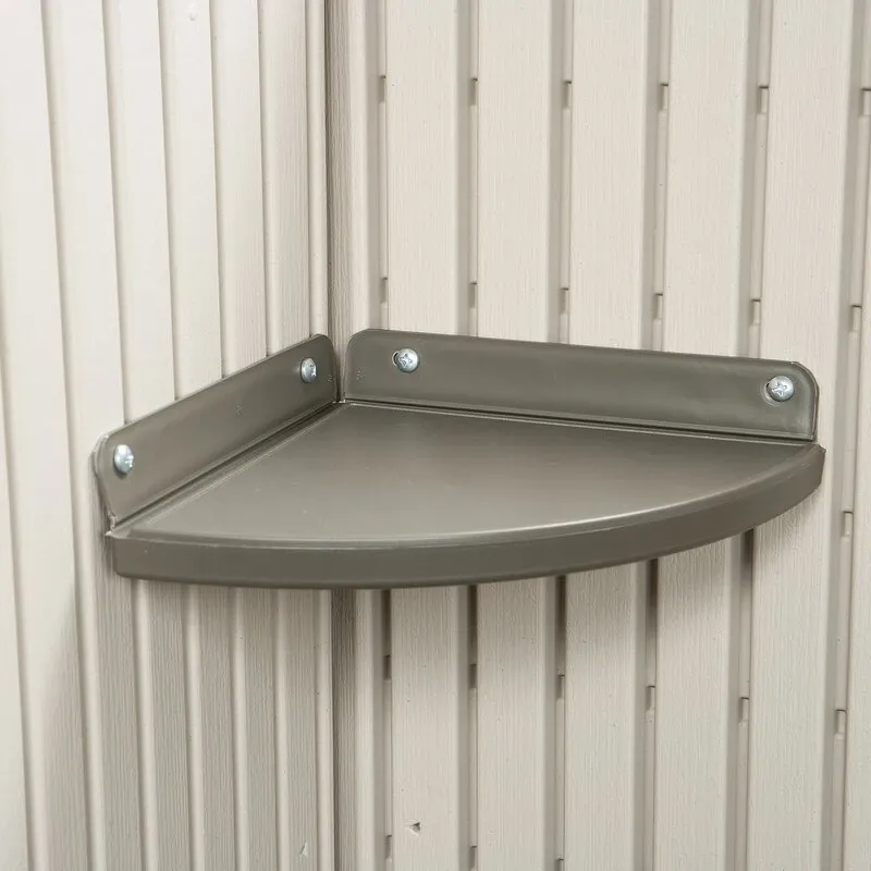 8' wide x 7' 4" deep plastic storage shed