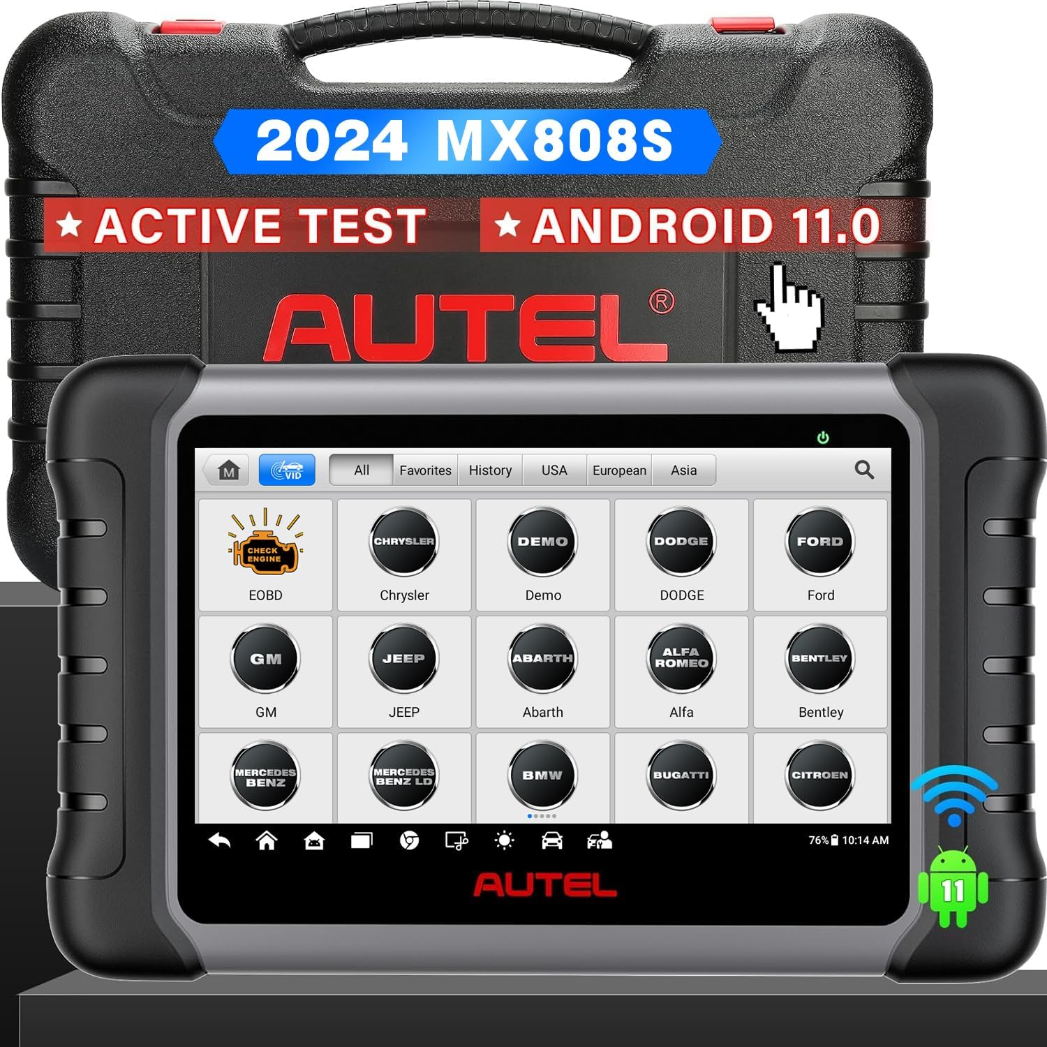 Autel MaxiCheck MX808S Android 11 Scanner EU Version 2024, Like MaxiCOM MK808S/MK808Z, Newer Model of MK808/MX808, Fully Bi-Directional, 28+ Service, OE All System Scan, ABS/SRS/EPB/BMS