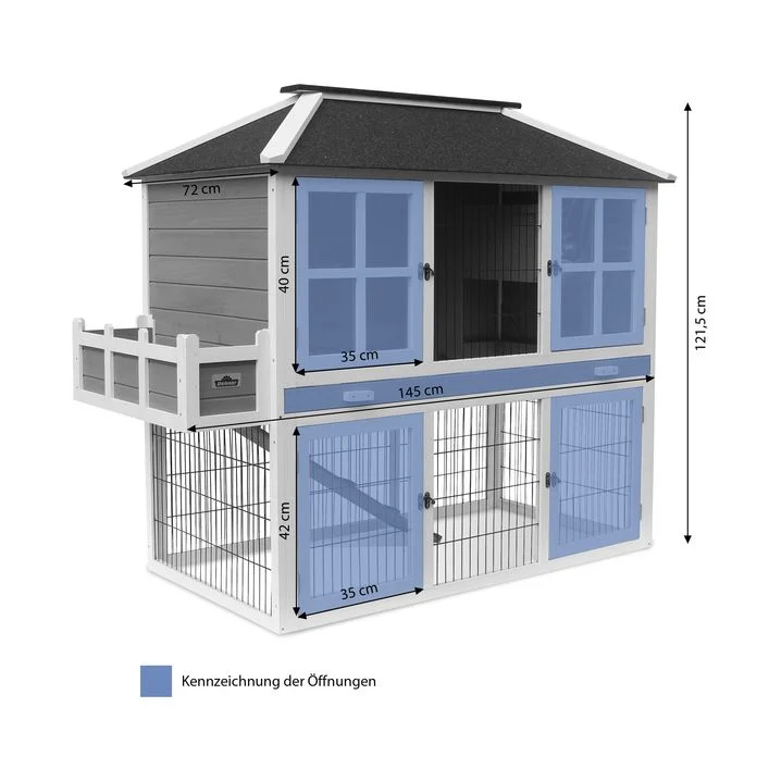 Dehner Lieblinge Nagerheim Palazzo, blau, ca. B145/H121/T72 cm