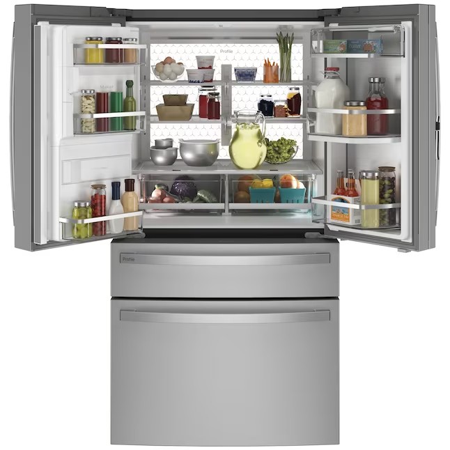 GE Profile 27.9-cu ft Smart French Door Refrigerator with Ice Maker and Door within Door (Fingerprint-resistant Stainless Steel) ENERGY STAR
