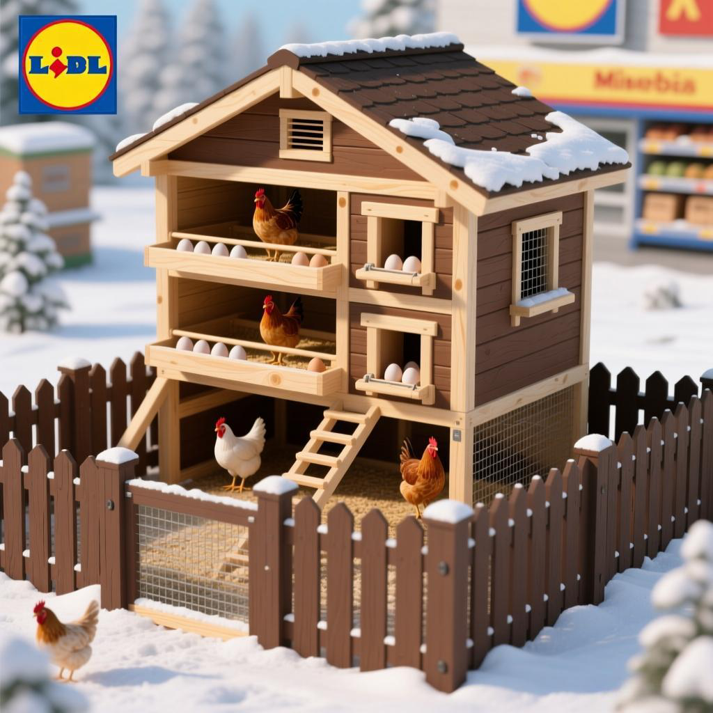 Miweba MyAnimal Hühnerstall MH-15 XXL | 186x146x147 cm - Für 7 Hühner - Nistkasten mit Freilaufgehege - Sitzstange - Winterfest - 2 Ebenen - Hühnerhaus mit Eiablage - Kiefernholz - Voliere