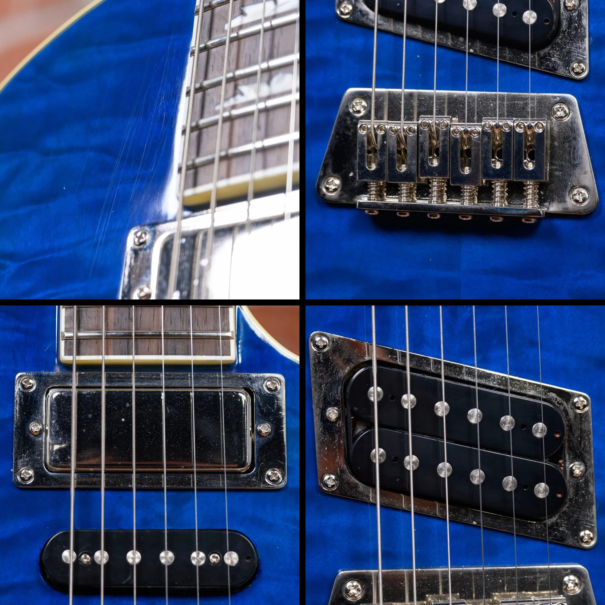 Epiphone Nighthawk Custom Quilted Maple Top Transparent Blue 2015 w/Hard Shell Case