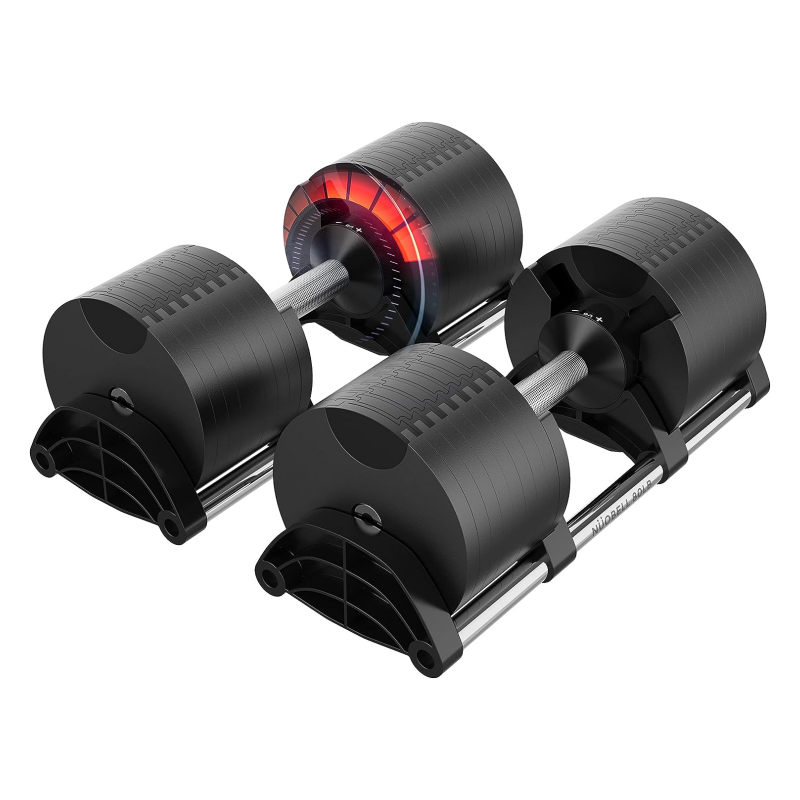 NUOBELL Adjustable Dumbbells Pair 5-80 lbs : the Adjustable Dumbbell Set to Replace 16 Sets of Dumbbells.