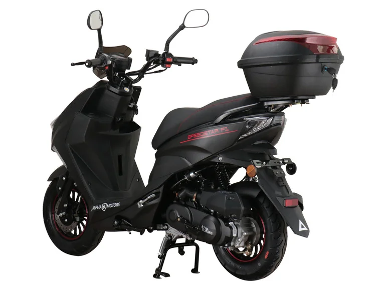 Moped scooter Speedstar FI 50 cc EURO 5 matt black incl. topcase