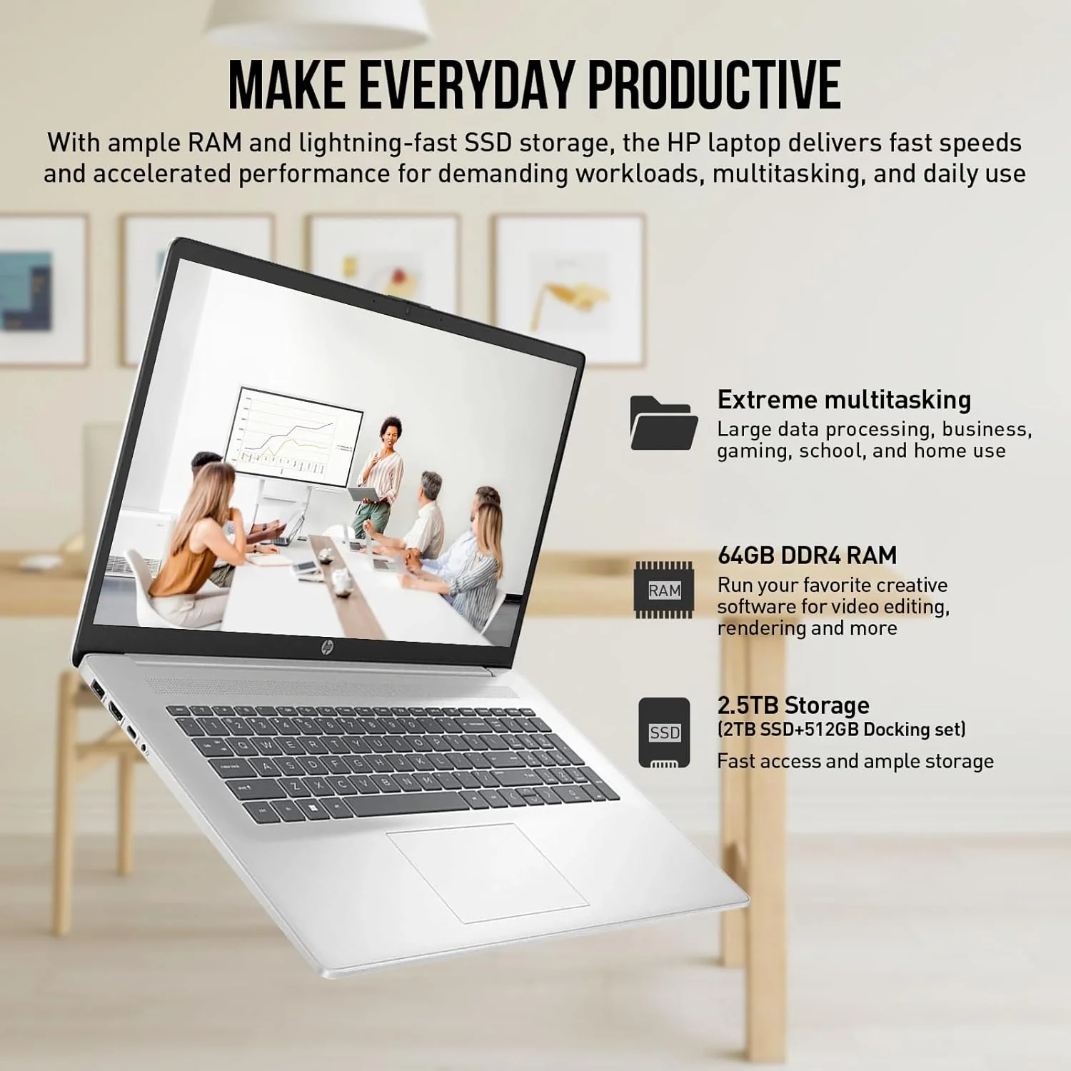 HP 17 Touchscreen Laptop Computer, 17.3