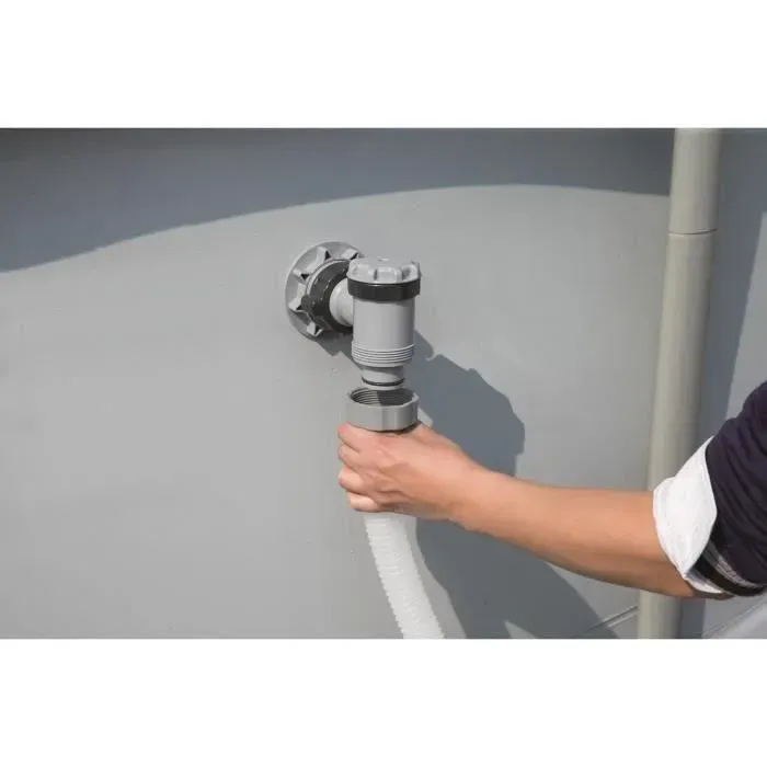 Kit Piscine hors sol tubulaire BESTWAY - Power Steel&trade; - 412 x 201 x 122 cm + R&eacute;chauffeur solaire