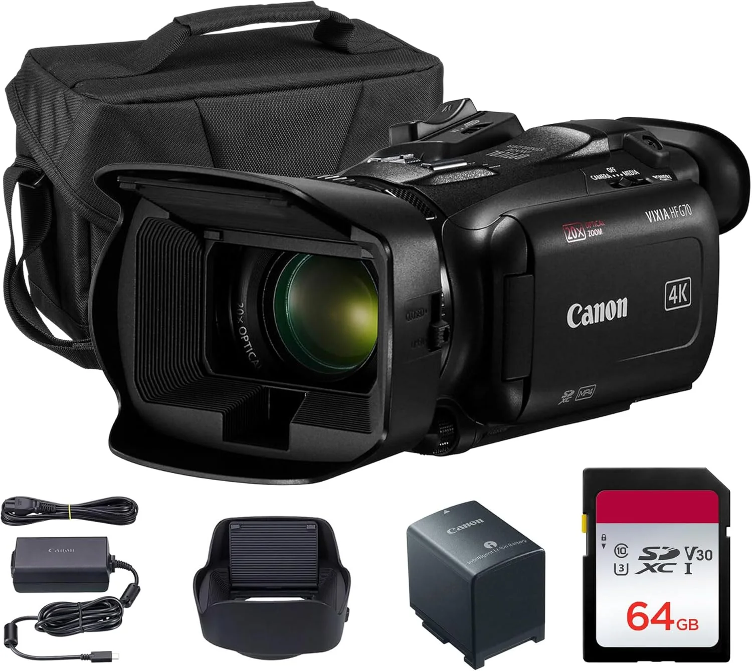 Canon VIXIA HF G70 4K Camcorder – UHD Video Camera with 20x Optical Zoom, 1/2.3