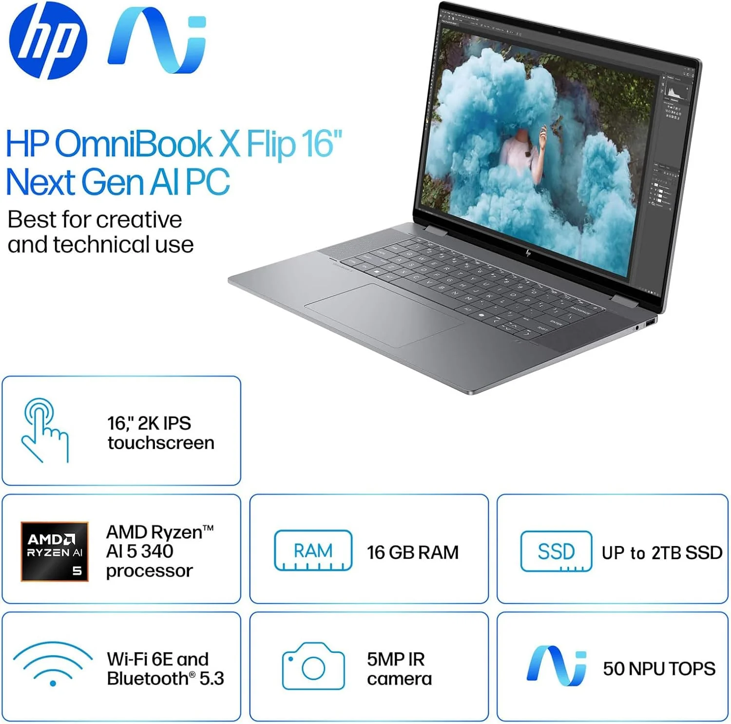 HP 2025 New Envy x360 2-in-1 Laptop, OmniBook X Flip 16