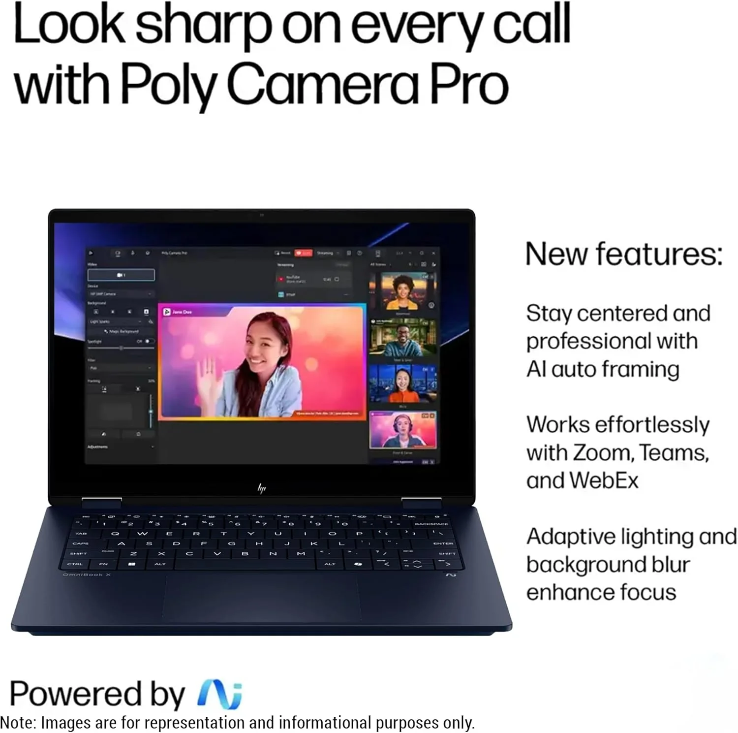 HP OmniBook X Flip 2-in-1 Copilot+ Laptop, Intel Ultra 7-256V, 16 GB LPDDR5x RAM, 1 TB PCIe SSD, 14