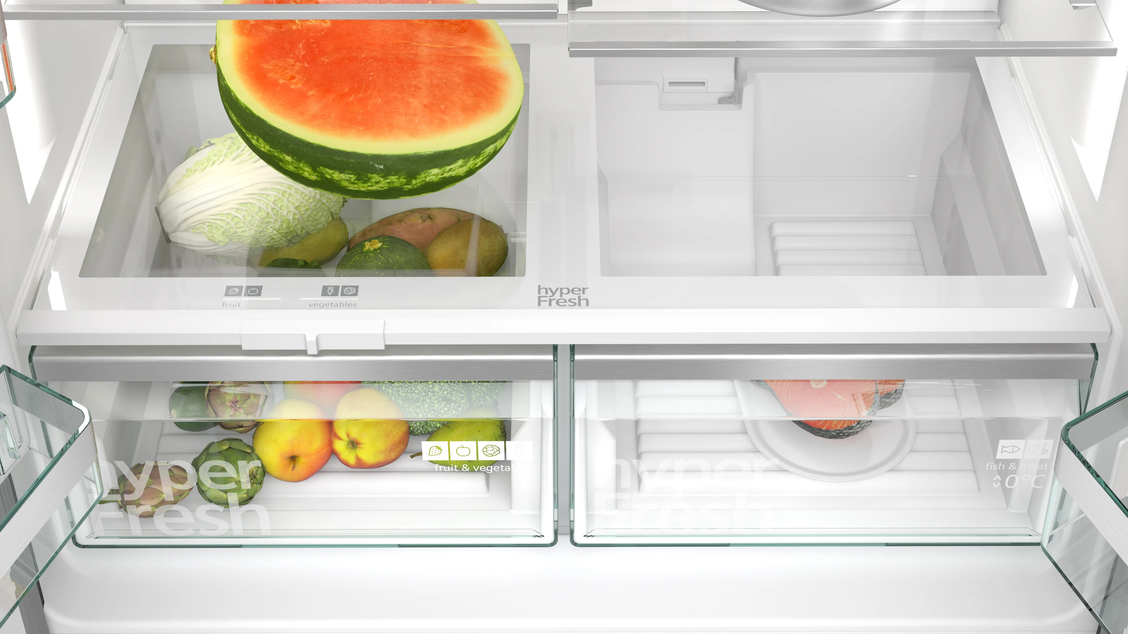 SIEMENS KF96DPXEA iQ700 French door bottom freezer, multi door 183 x 90.5 cm Brushed black steel antiFingerprint, Total noFrost