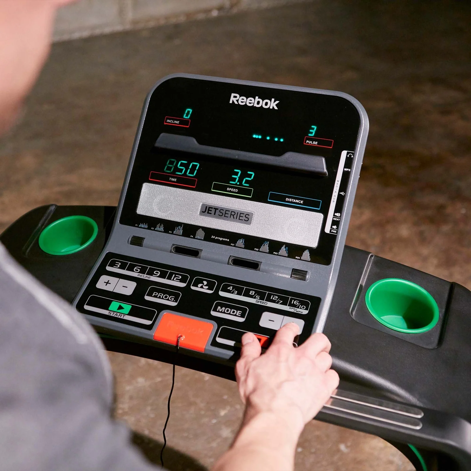 Reebok Motorised Folding Treadmill Jet 200 Series Bluetooth Running Machine