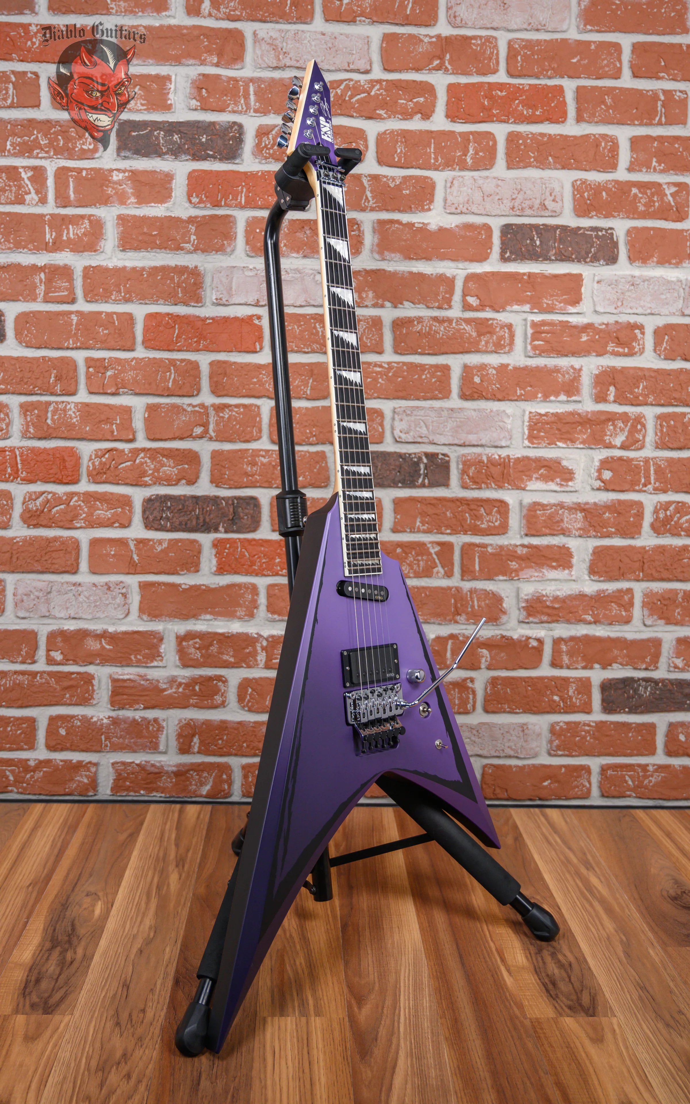 ESP Custom Shop Alexi Laiho Signature Purple Fade Satin w/ Ripped Pinstripes 2022 w/OHSC