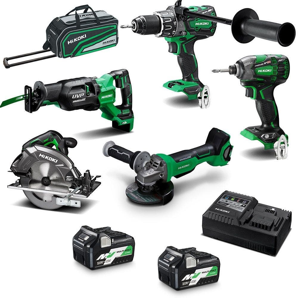 HiKOKI 36V Brushless 5 Piece 2 x 2.5Ah/5.0Ah Combo Kit KC36D5P(HRZ)