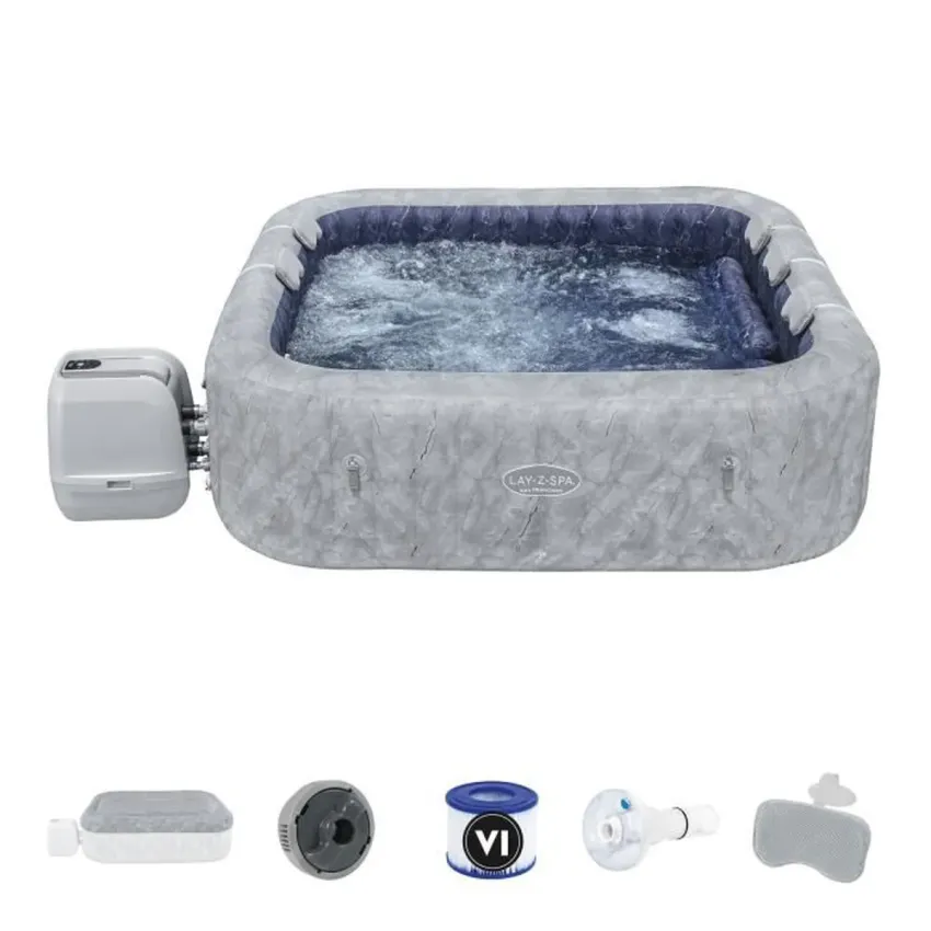 BESTWAY Spa gonflable carr&eacute; Lay-Z-Spa&reg; San Francisco Hydrojet Pro&trade; 5 &agrave; 7 personnes