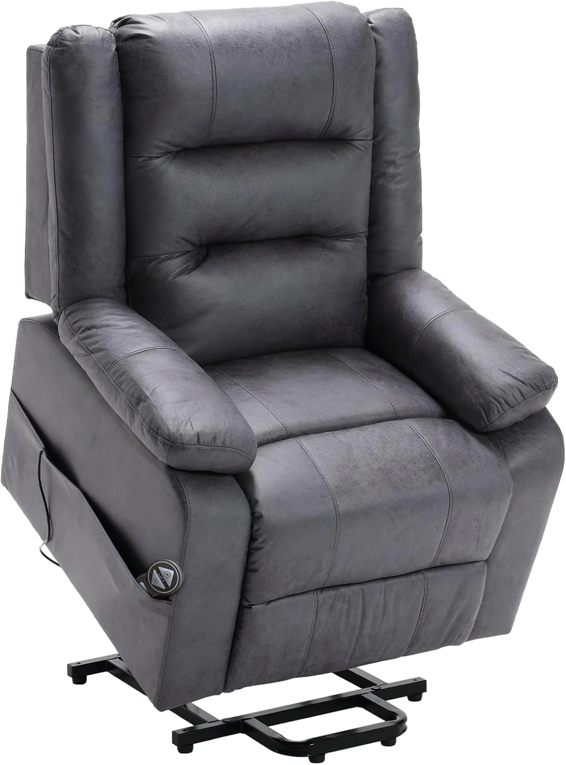 Electric TV chair with standing assistance, massage chair with heating function, remote control with lying function, sleep function and feet, weighing 220 kilograms, dark grey suede