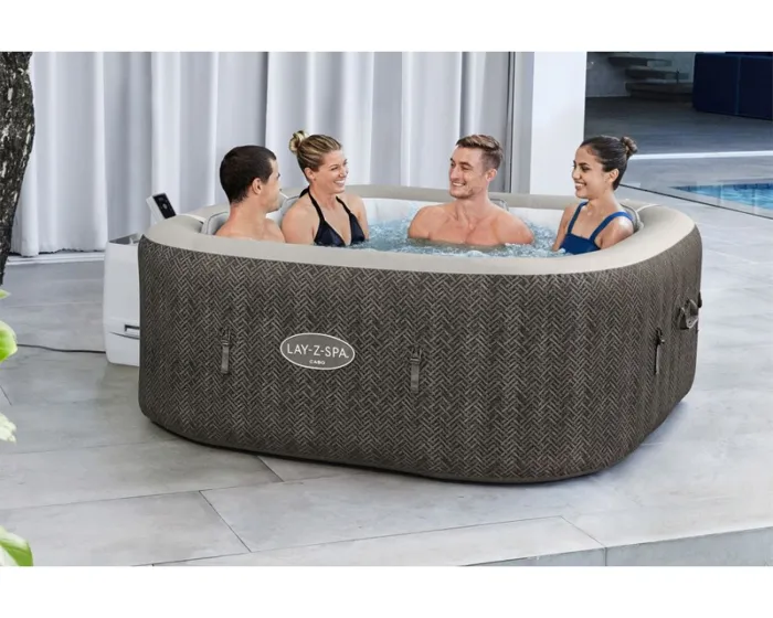 BESTWAY Spa gonflable carré Lay-Z-Spa Cabo Hydrojet: 180 x 180 x 71 cm4-6 personnes140 Airjet™4 Hydrojet™