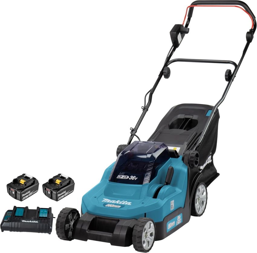 Makita DLM382PM2 Cordless Lawn Mower 2x18 V / 4.0 Ah, 2 Batteries + Dual Charger