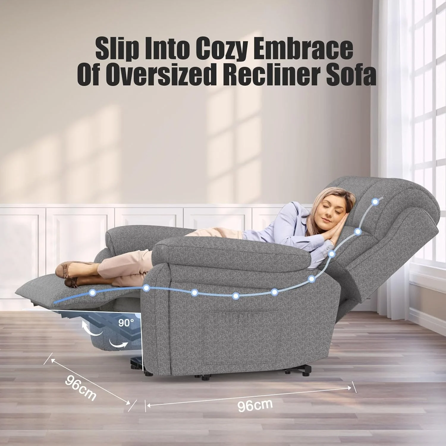 Electrically adjustable, auxiliary massage chair with massage heating function, high-end armchair, relaxation chair, 2 side pockets and drink rack, USB+ c type connector