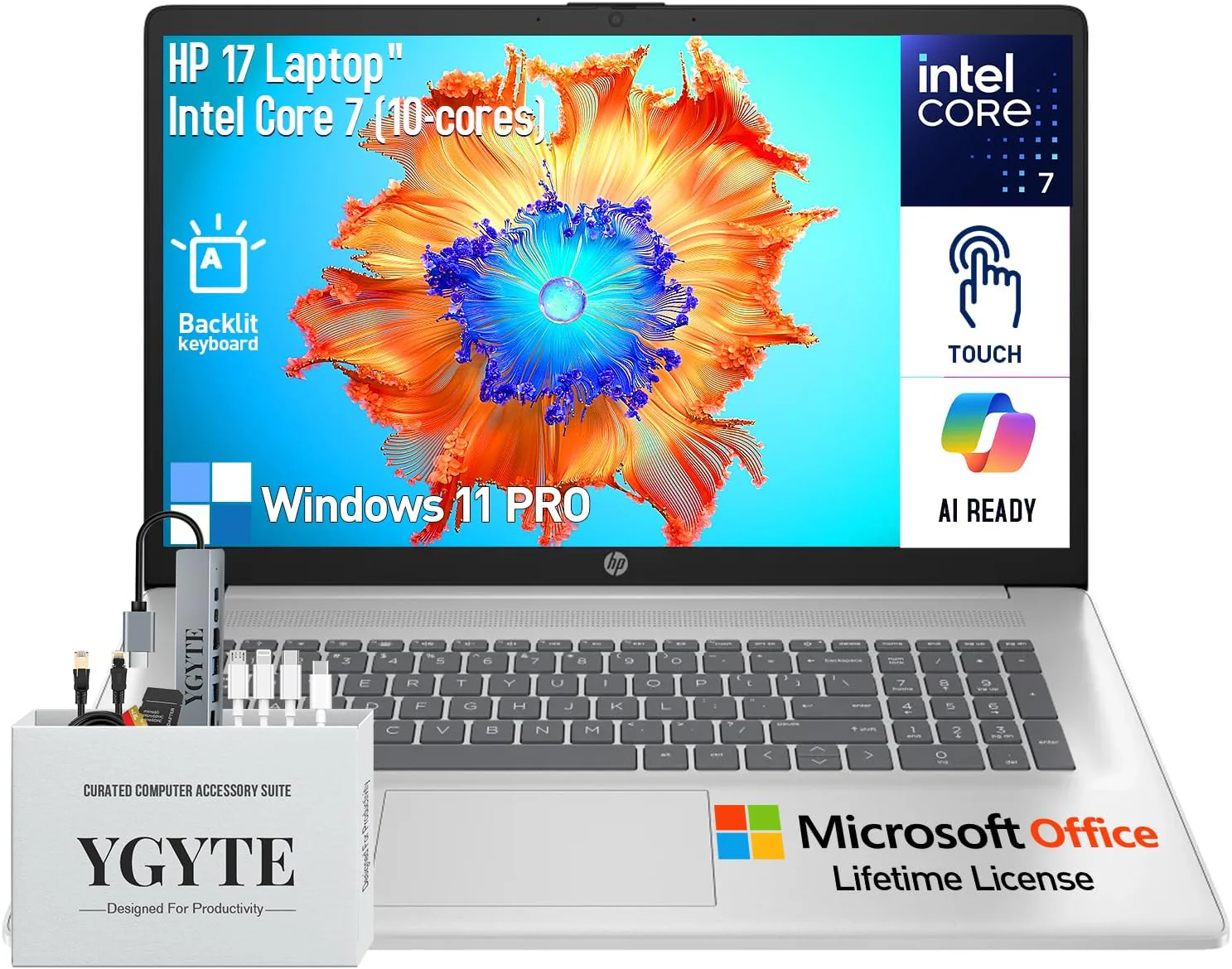 HP 17 Touchscreen Laptop Computer, 17.3