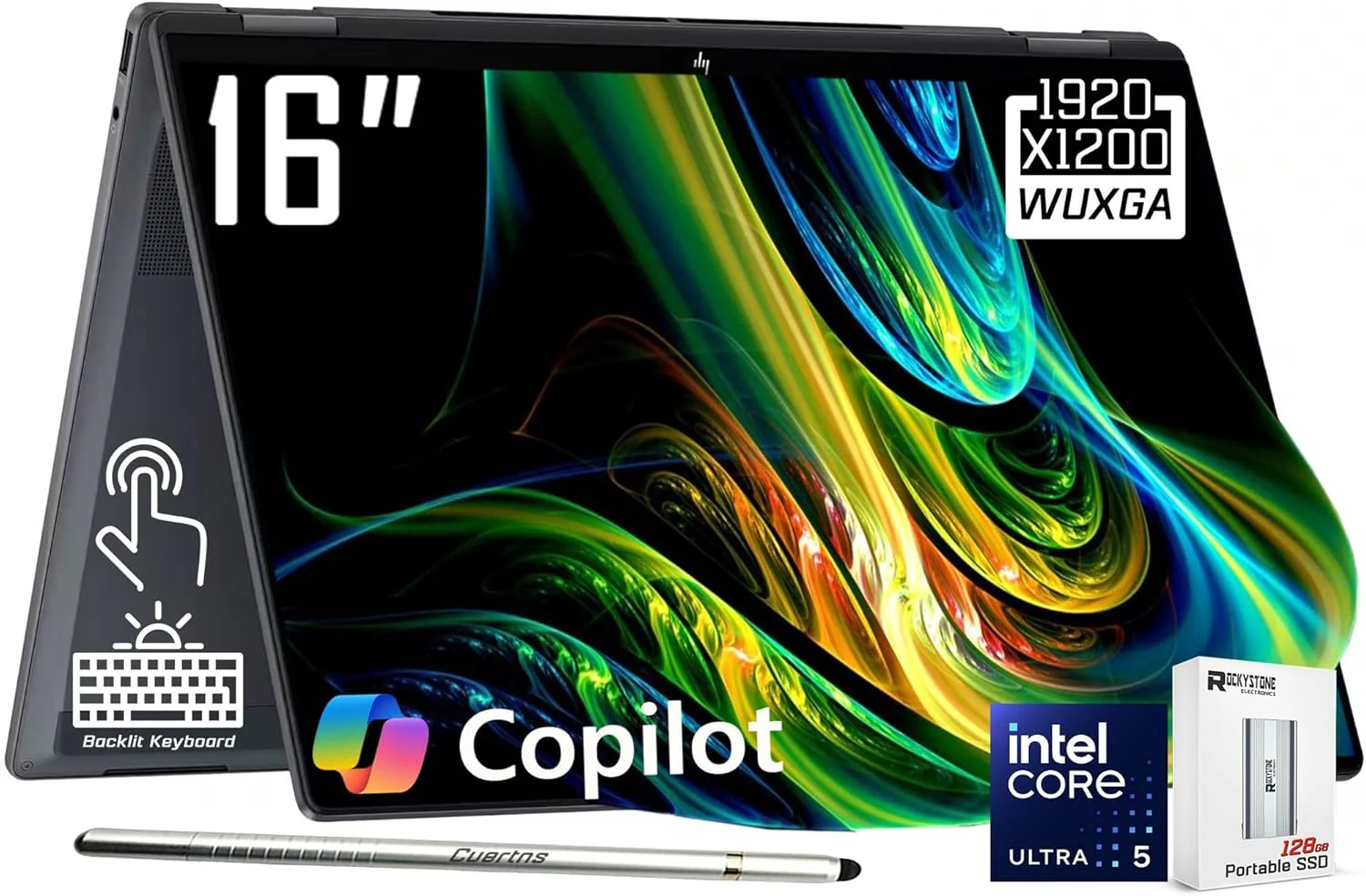 HP OmniBook X Flip 2-in-1 Copilot+ AI PC Laptop, 16