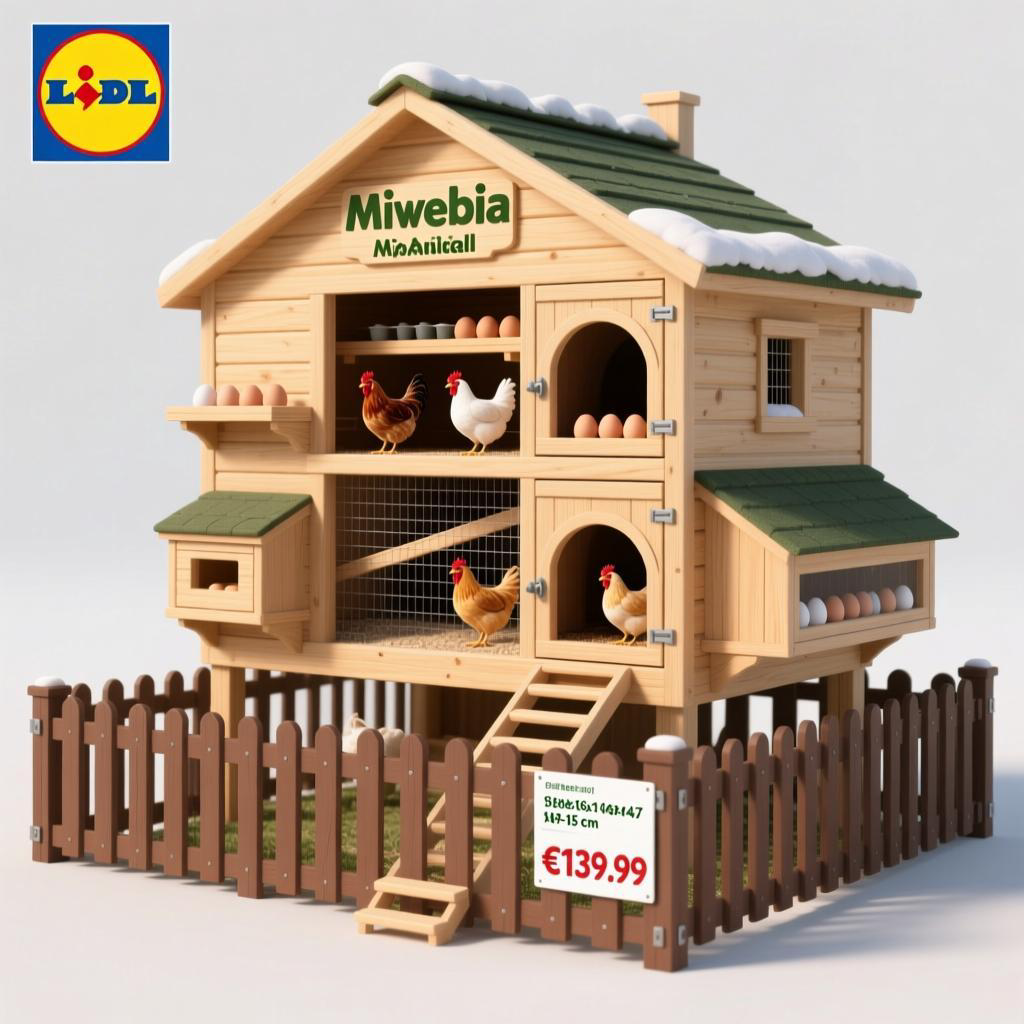 Miweba MyAnimal Hühnerstall MH-15 XXL | 186x146x147 cm - Für 7 Hühner - Nistkasten mit Freilaufgehege - Sitzstange - Winterfest - 2 Ebenen - Hühnerhaus mit Eiablage - Kiefernholz - Voliere