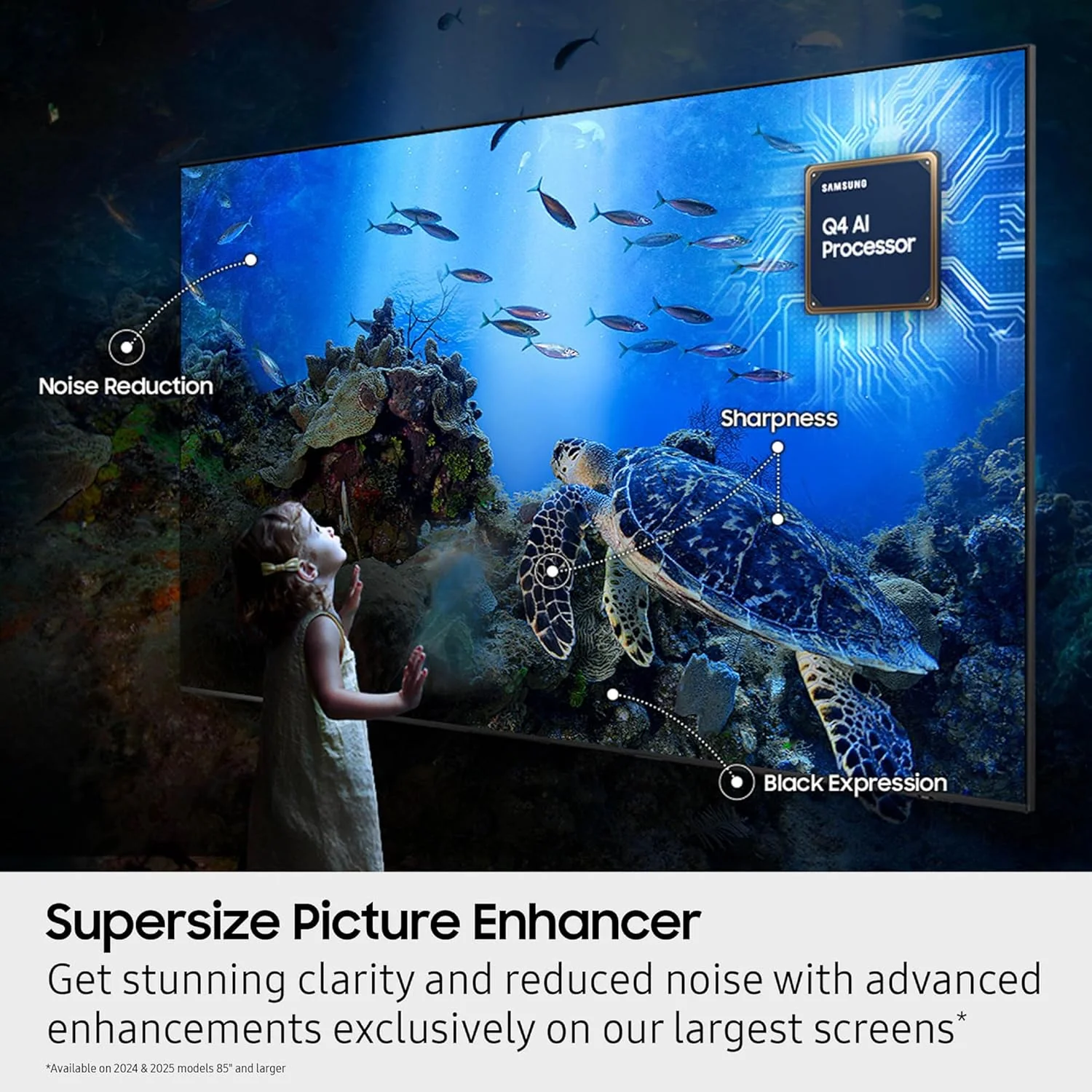 Samsung 98-Inch Class QLED Q7F Series Samsung Vision AI Smart TV (2025 Model, 98Q7F) Quantum HDR, Object Tracking Sound Lite, Q4 AI Gen1 Processor, 4K upscaling, Gaming Hub w/Alexa Built-in