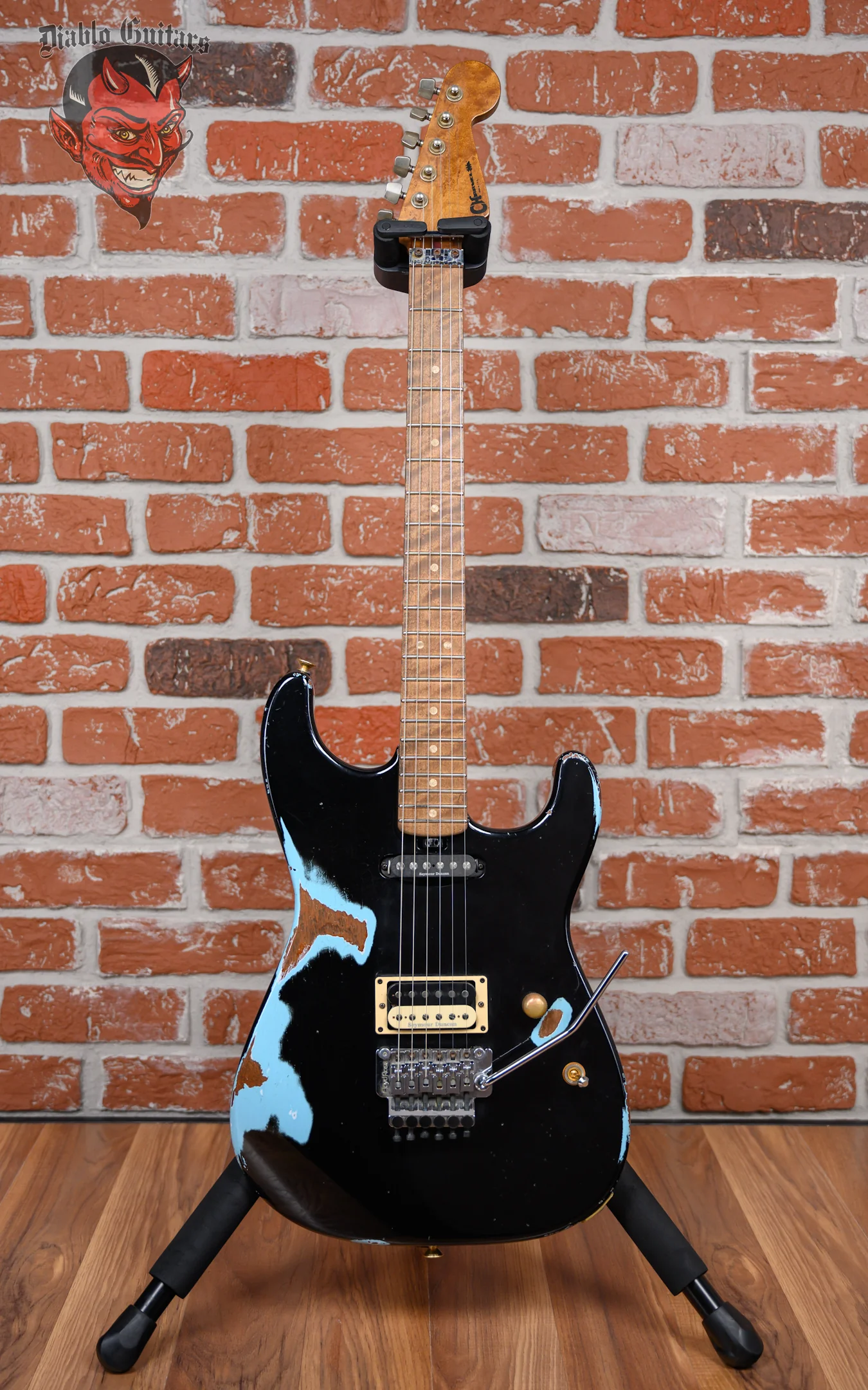 Charvel USA Custom Shop Music Zoo Exclusive Roasted San Dimas HS Master Built By Pasquale Campolattano Aged Black over Daphne Blue Heavy Relic Nitro 2024 w/OHSC