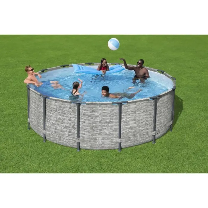 Kit Piscine hors sol tubulaire BESTWAY Steel Pro Max&trade; - 427 x 122 cm - Ronde (Livr&eacute;e avec pompe de filtration, &eacute;chelle + b&acirc;che)