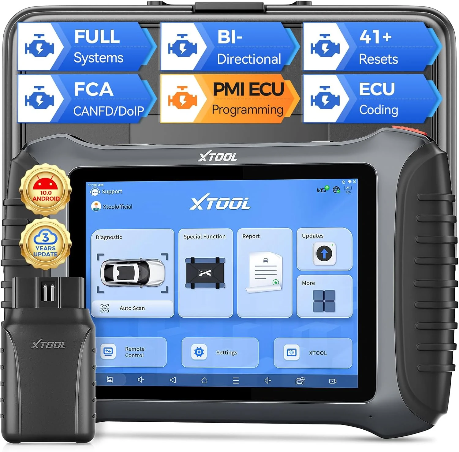 XTOOL IP900BT OBD2 Scanner, Car Diagnostic Tool with 41+Reset, ECU C0 ding Automotive Scanner, Wireless Vehicle Scan Tool, 4000+ Bidirectional Scan Tool, CANFD/DoIP/FCA Autoauth, Full System