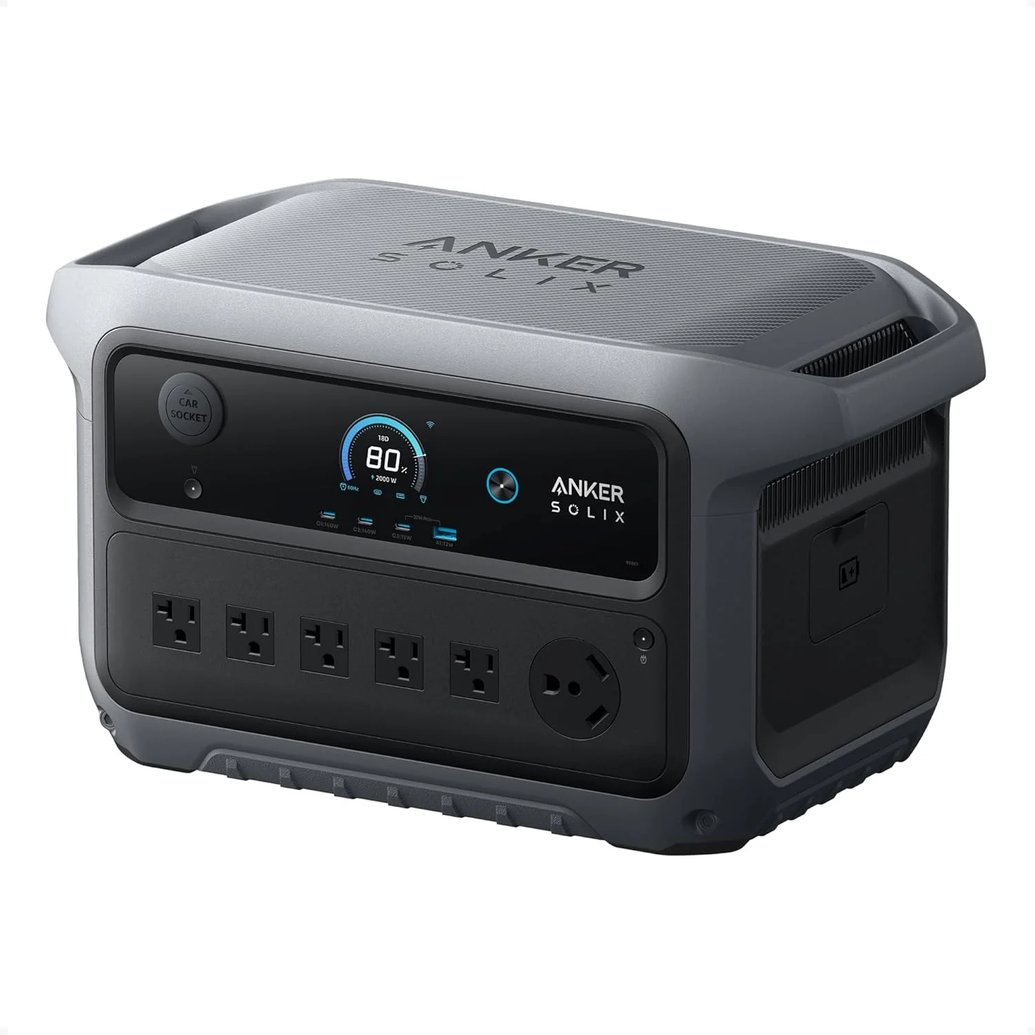Anker SOLIX C2000 Gen 2 Portable Power Station, 2,400W (Peak 4,000W) Solar Generator, Full Charge in 58 Min, 2048wh LiFePO4 Battery for Home Backup, Power Outages, and Camping (Optional Solar Panel)