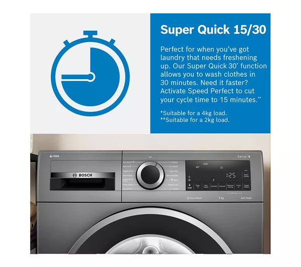 BOSCH Series 6 WGG244ZCGB AntiStain 9 kg 1400 Spin Washing Machine