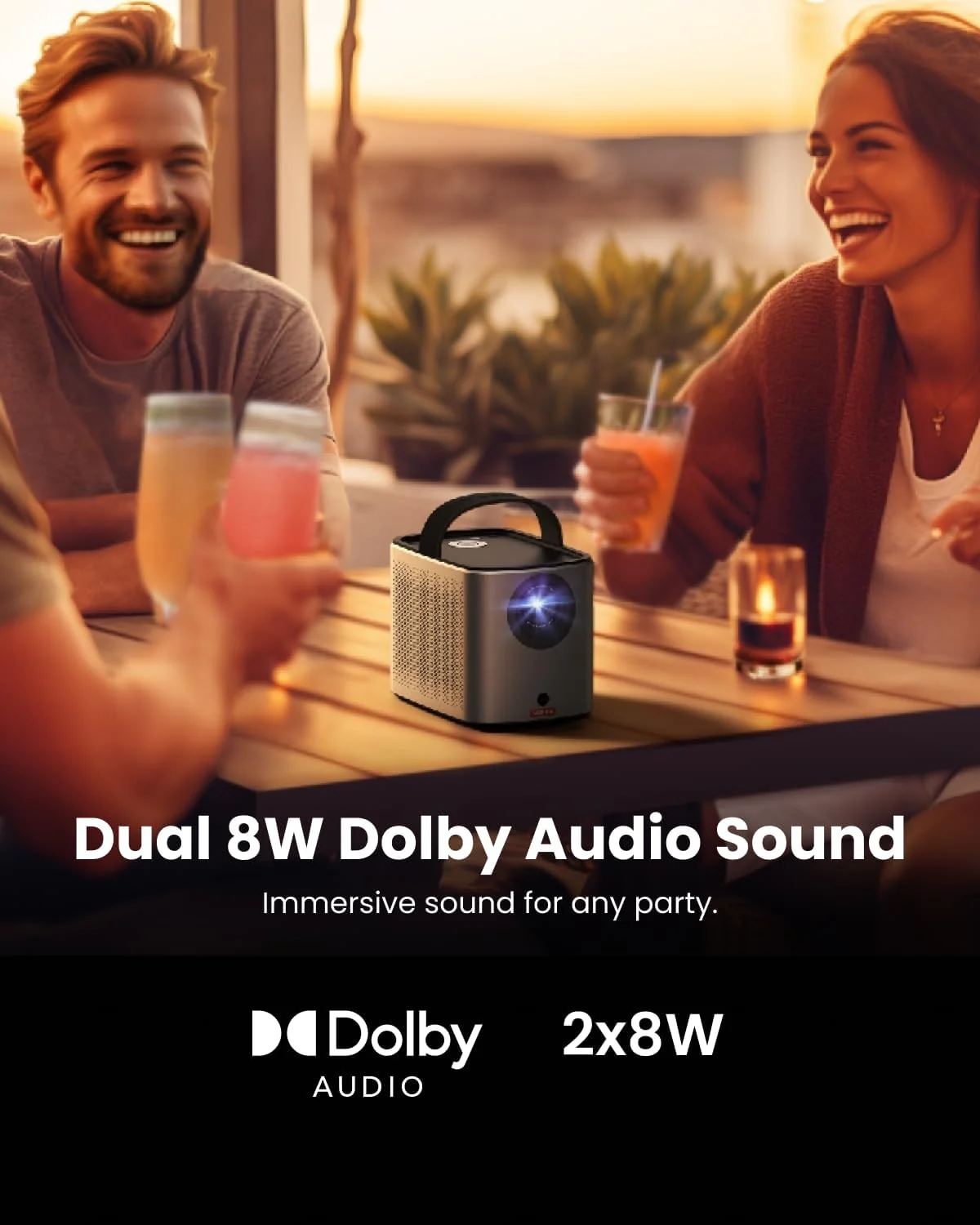 NEBULA Mars 3 Air GTV Projector - Netflix Officially Licensed, 400 ANSI-Lumen Brightness, Native 1080P, Dolby Digital Sound,150-Inch Picture, Built-In Battery for 2.5 Hours of Playtime Anywhere.