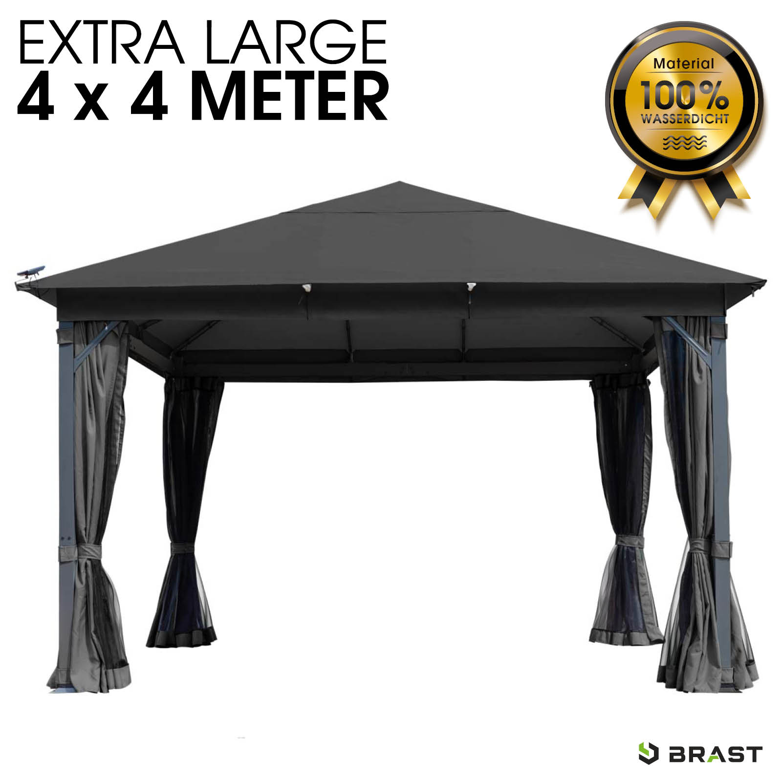 BRAST Alu Pavillon INFINITY 4x4m dunkelgrau