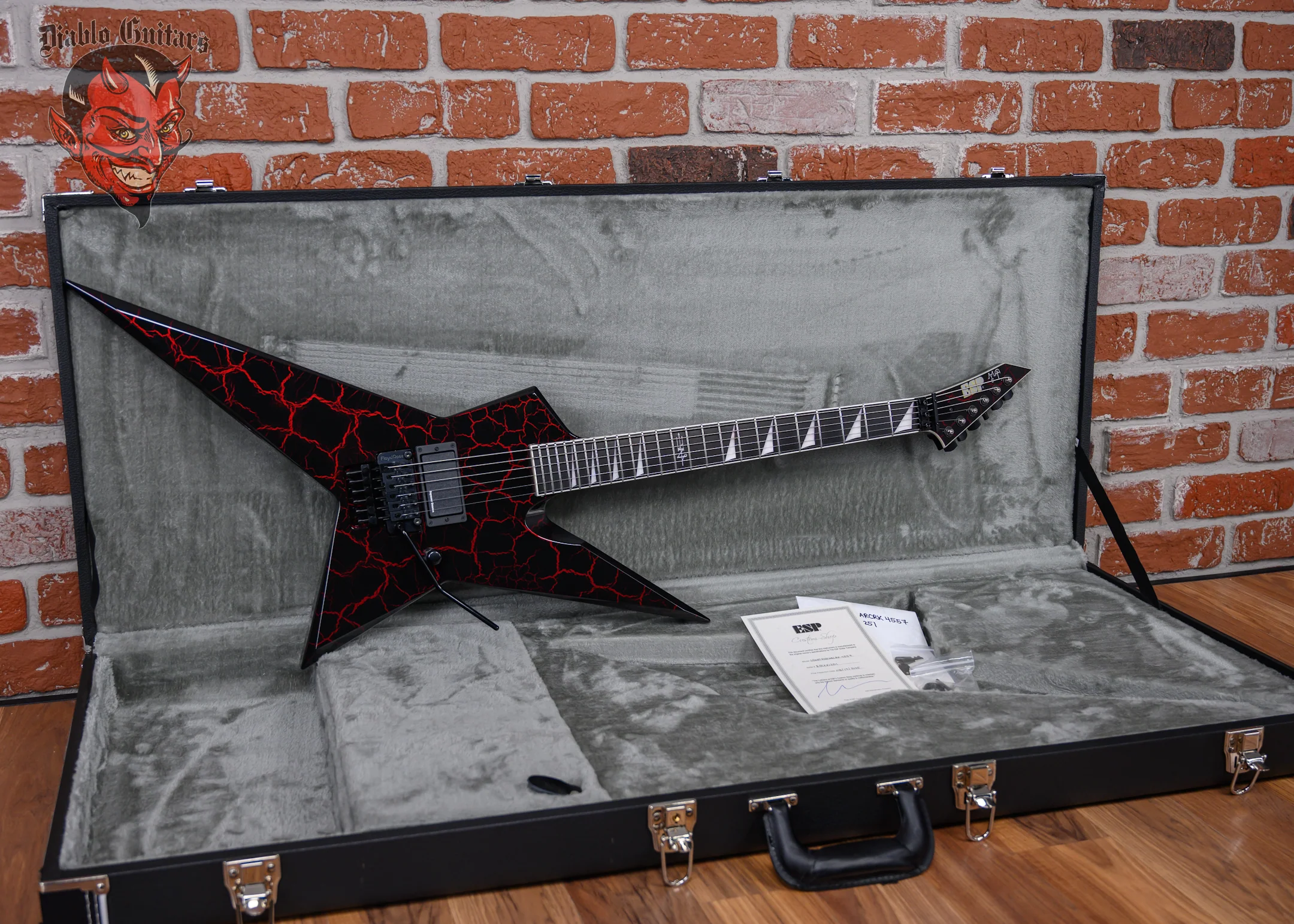 ESP Custom Shop Sammy Duet Random Star Signature Model Metallic Candy Apple Red Crackle Under Pearl Black 2025 w/OHSC