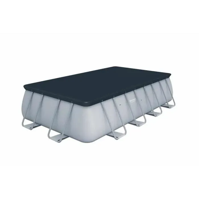 Kit Piscine hors sol tubulaire BESTWAY - Power steel™ - 488 x 244 x 122 cm - Rectangulaire (Filtre à sable, échelle, diffuseur)