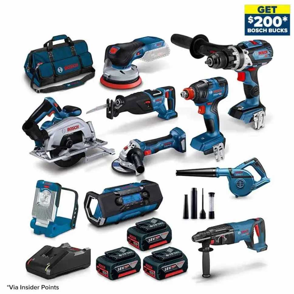 Kit combinato BOSCH 18V Brushless 12 pezzi 3 x 5,0 Ah 0615990N3B